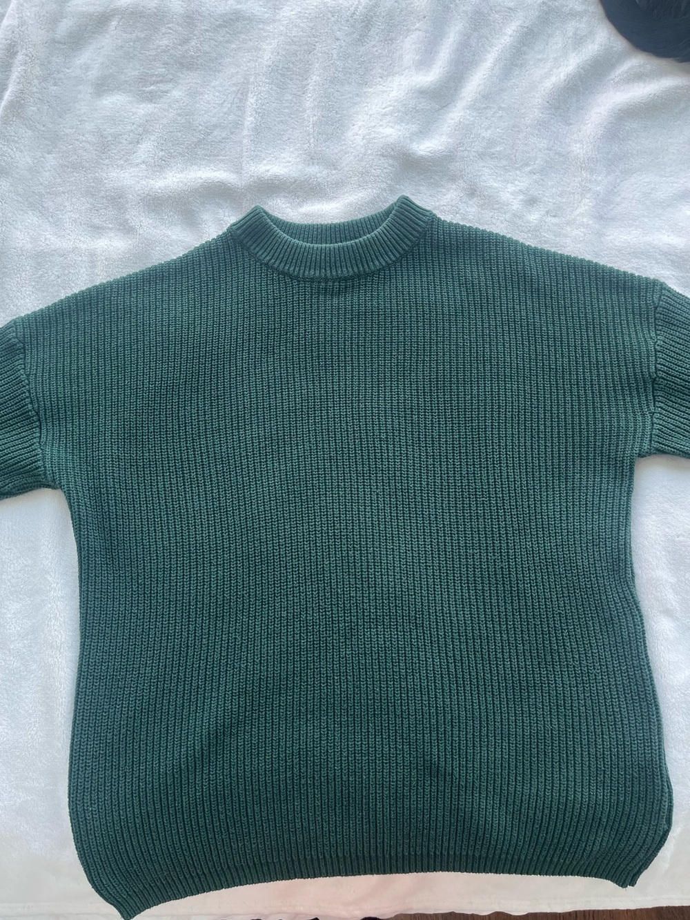 twik Green Ribbed Crewneck Sweater